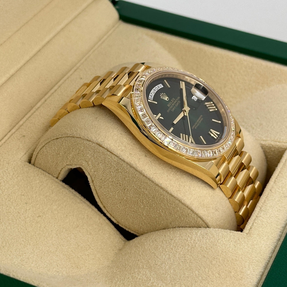 【1:1 Super Clone】 Day-Date 40mm 228398TBR-0042 Green Ombré Dial President Watch