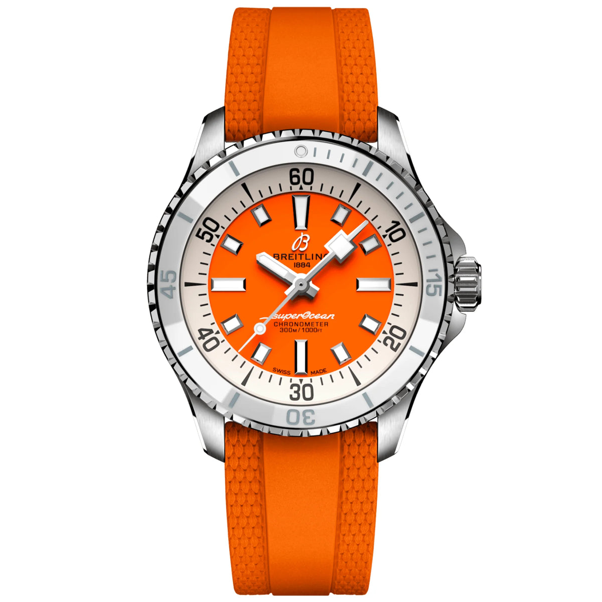 【1:1 Super Clone】BREITLINGSuperocean 36mm Orange Dial Ladies Automatic Strap Watch