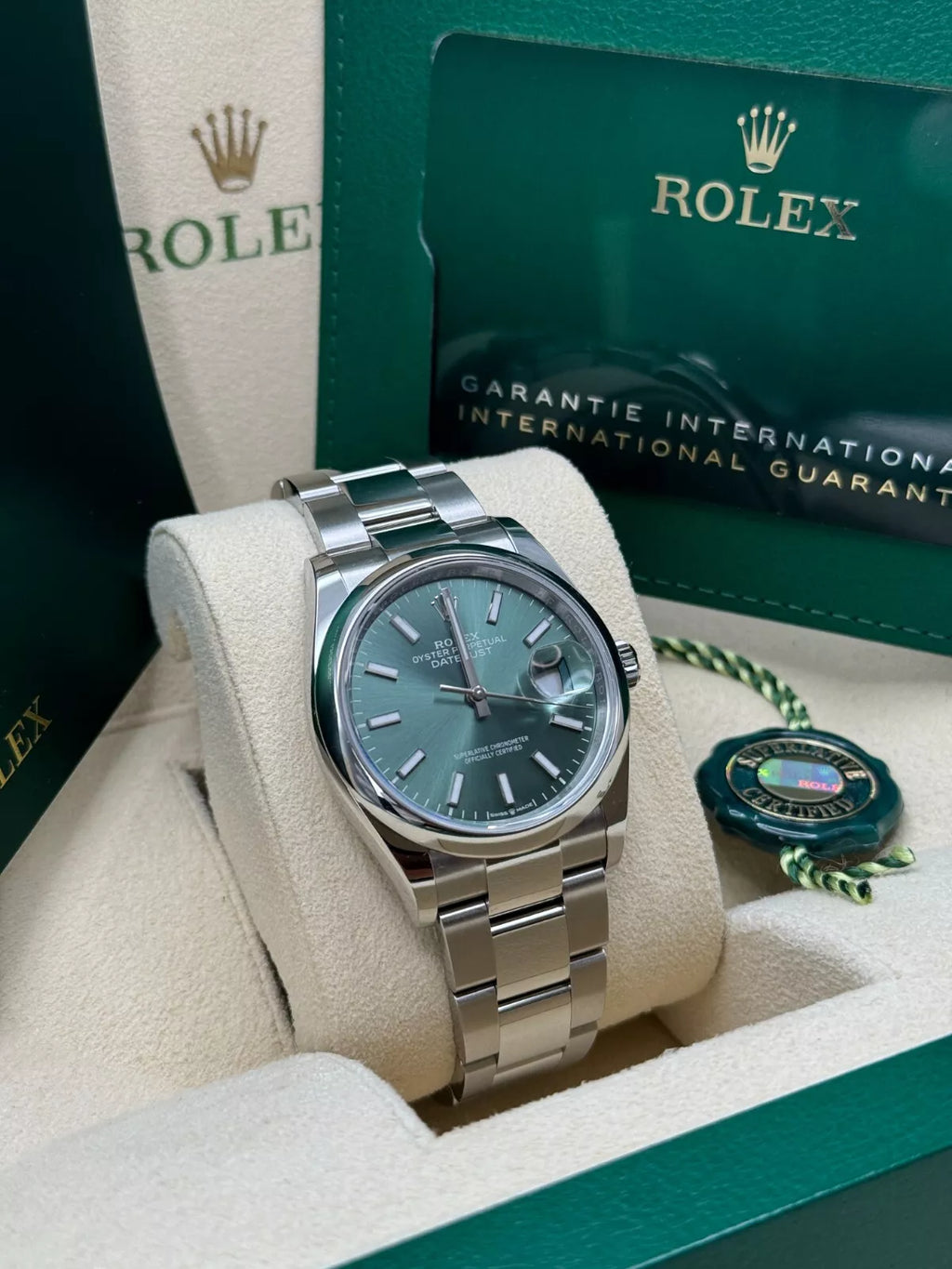 【1:1 Super Clone】  Datejust 36mm 126200 Mint Green Dial Stainless Steel Oyster Bracelet Watch