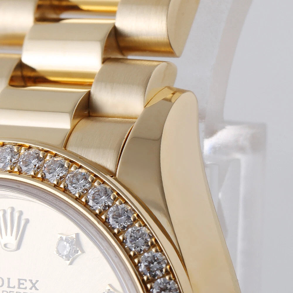 【1:1 Super Clone】 Lady-Datejust 28mm 279138RBR Champagne Diamond Dial and Diamond Bezel Yellow Gold Bracelet