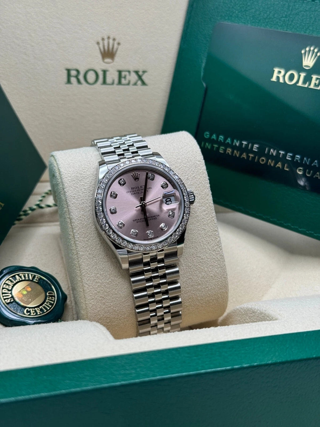 【1:1 Super Clone】 Lady-Datejust 28mm 279384RBR Pink Dial Oyster Bracelet
