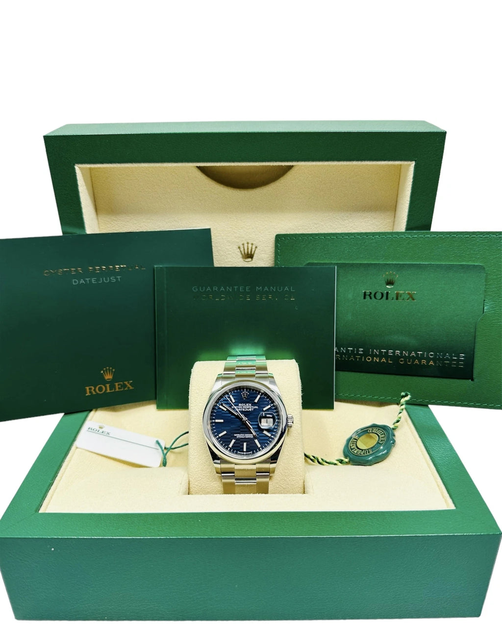 【1:1 Super Clone】  Datejust 36mm 126200 Oyster Perpetual Blue Fluted Motif Dial Jubilee Stainless Steel
