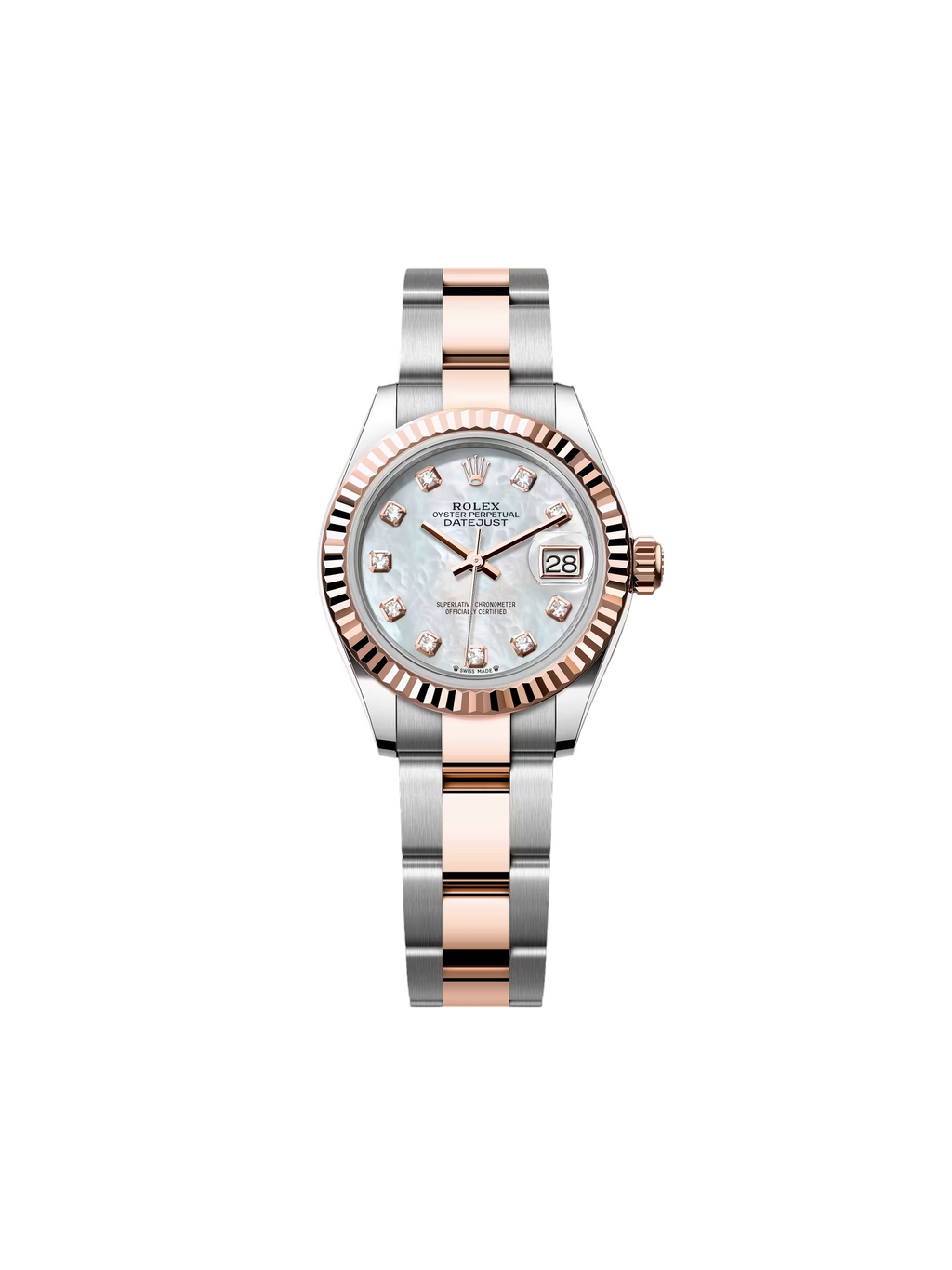 【1:1 Super Clone】 Lady-Datejust 28mm 279171 White Mother Of Pearl Diamond Oyster Stainless Steel and Rose Gold