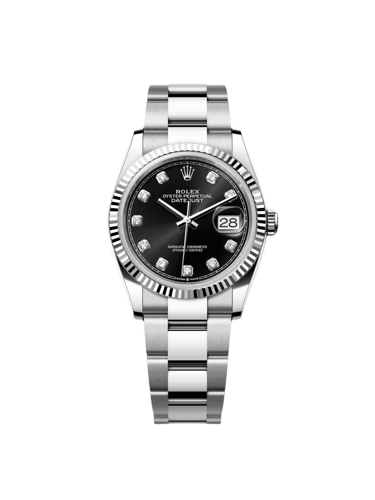 【1:1 Super Clone】   Datejust 36mm 126234 Black Diamond Dial Stainless Steel Oyster Mens Watch