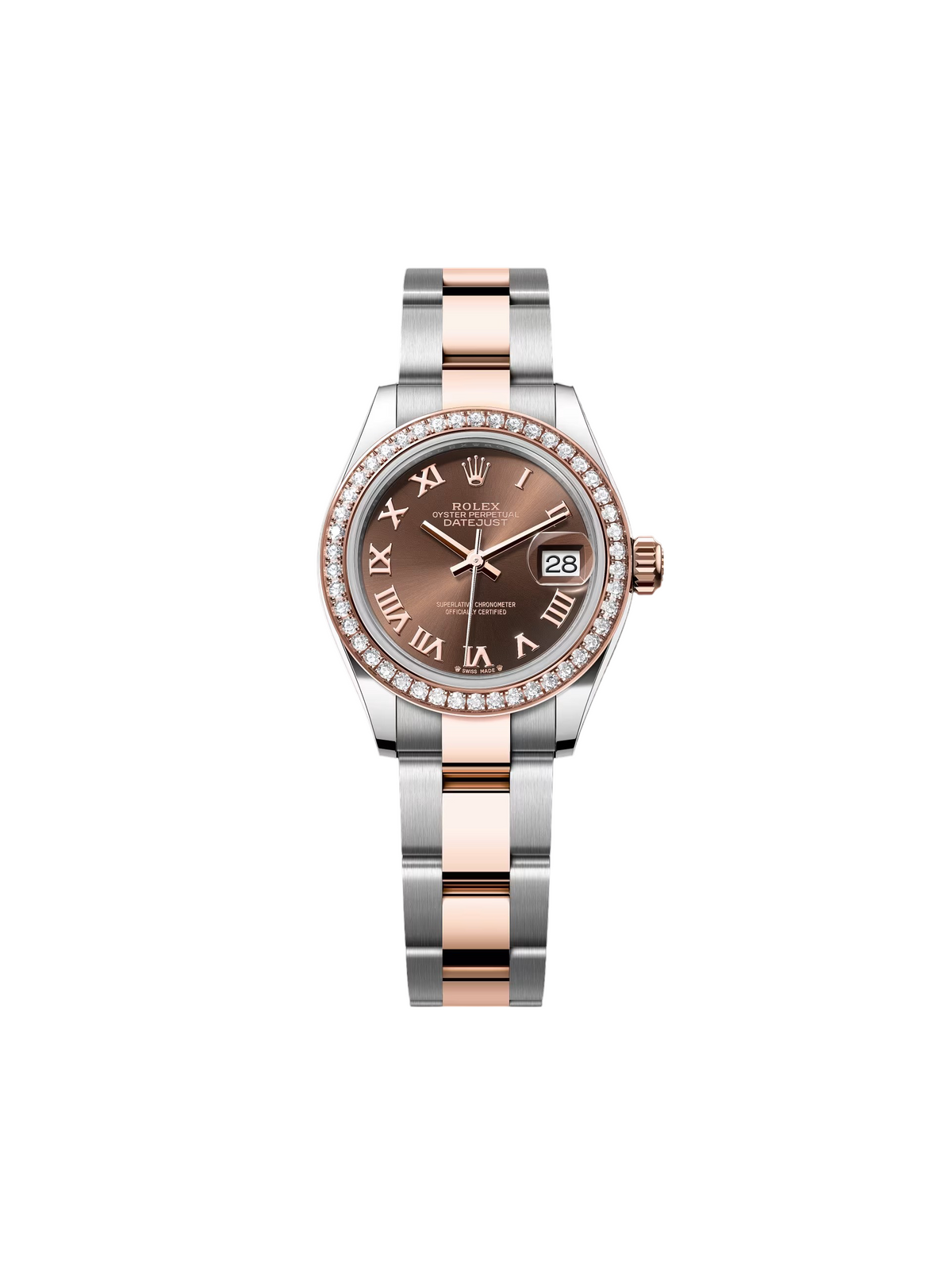 【1:1 Super Clone】 Lady-Datejust 28mm 279381RBR Chocolate Roman Dial Oyster Bracelet