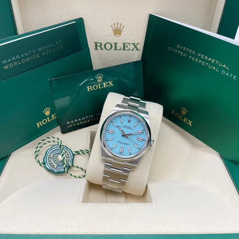 【1:1 Super Clone】 124300 Oyster Perpetual 41mm Oyster Perpetual Turquoise Index Dial