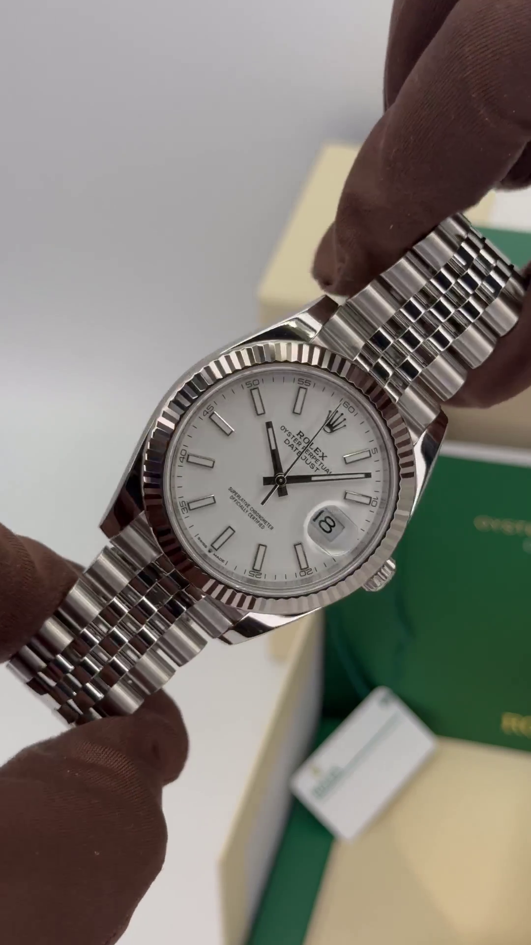 【1:1 Super Clone】  Datejust 41mm  White Index Oyster Stainless Steel Men’s Watch - 126334