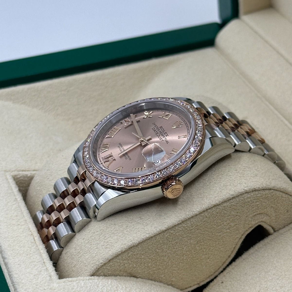 【1:1 Super Clone】  Datejust 36mm 126281 Rose Dial Oyster 36mm Bracelet