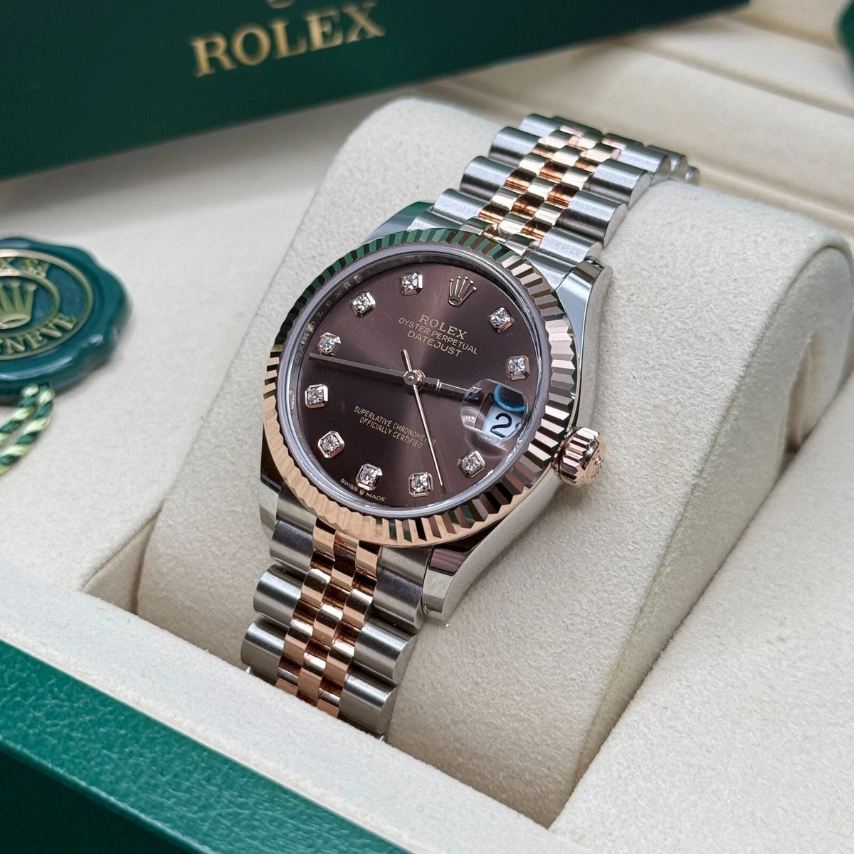 【1:1 Super Clone】 Datejust m278271-0027/0028 Chocolate 31mm Dial Oyster Bracelet Watch