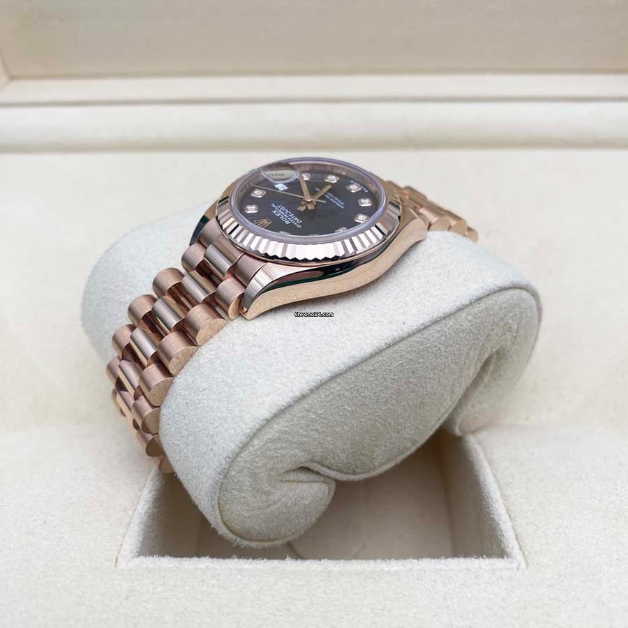【1:1 Super Clone】 Lady-Datejust 28mm 279175 Aubergine Diamond-Set Dial President Everose Gold