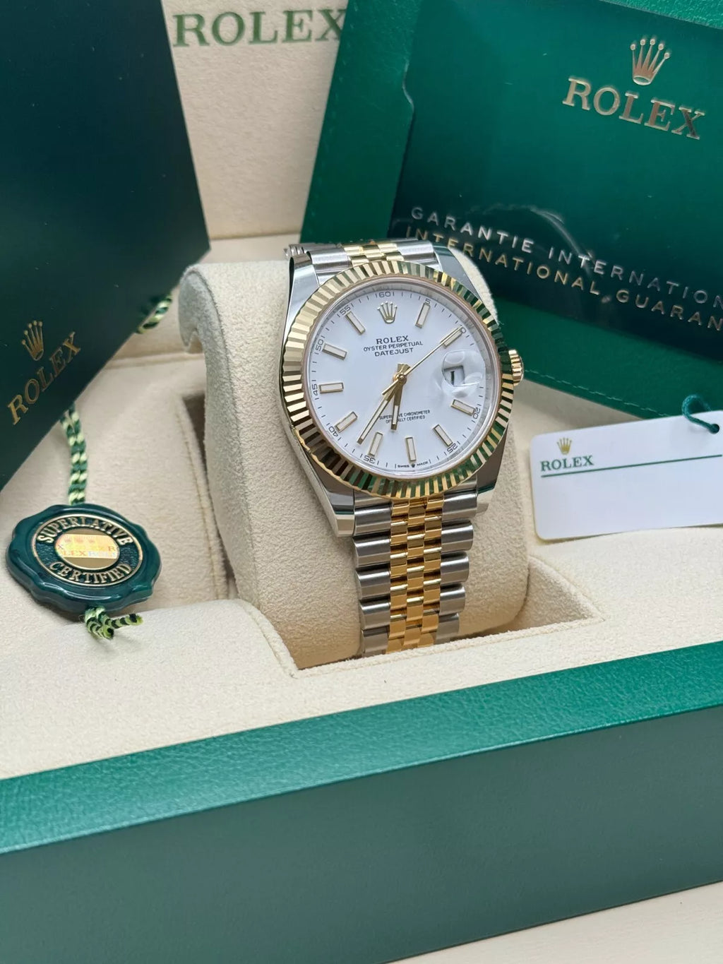 【1:1 Super Clone】  Datejust 41mm 126333 White Index Oyster Steel and Yellow Gold Mens Watch