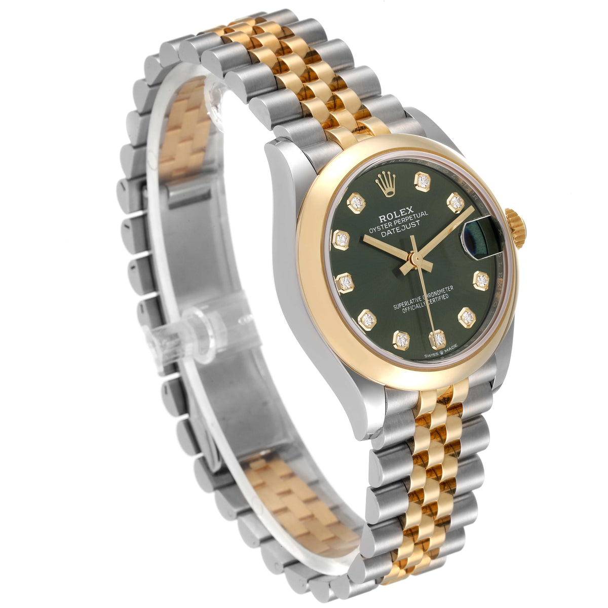 【1:1 Super Clone】 Datejust m278243-0029/0030 31mm Olive Green Dial Yellow Rolesor Oyster Watch