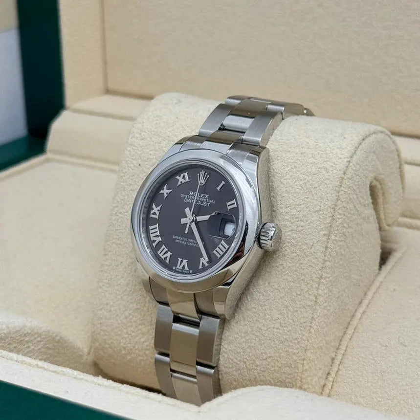 【1:1 Super Clone】 Lady-Datejust 28mm  m279160 Oyster Perpetual Dark Grey Dial Oyster Bracelet