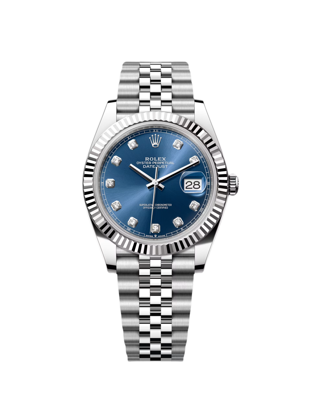 【1:1 Super Clone】  Datejust 41mm 126334 Blue Diamond Oyster Stainless Steel Mens Watch
