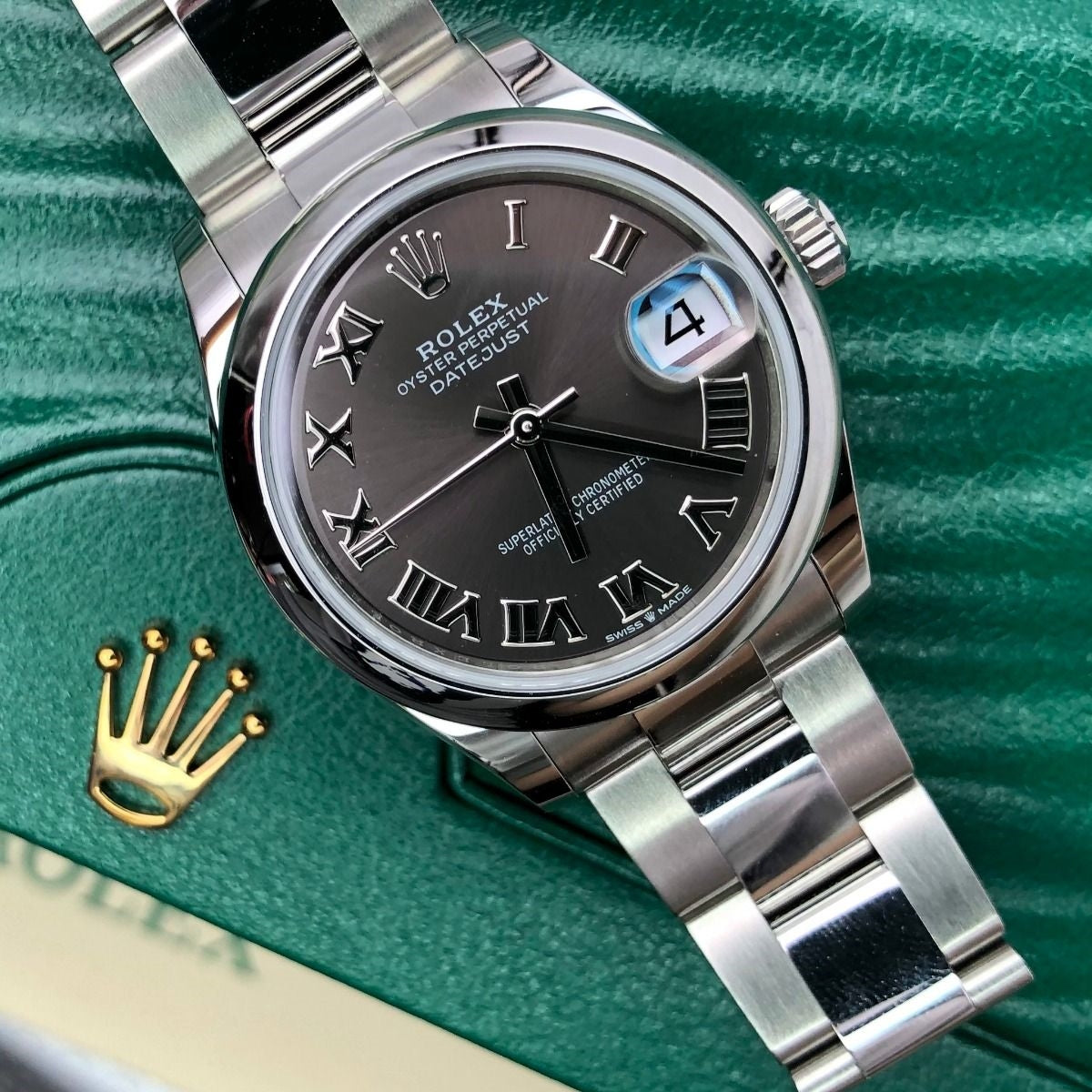 【1:1 Super Clone】 Datejust m278240-0015/0016 31mm  Dark Grey Roman Domed Bezel Oyster Oystersteel