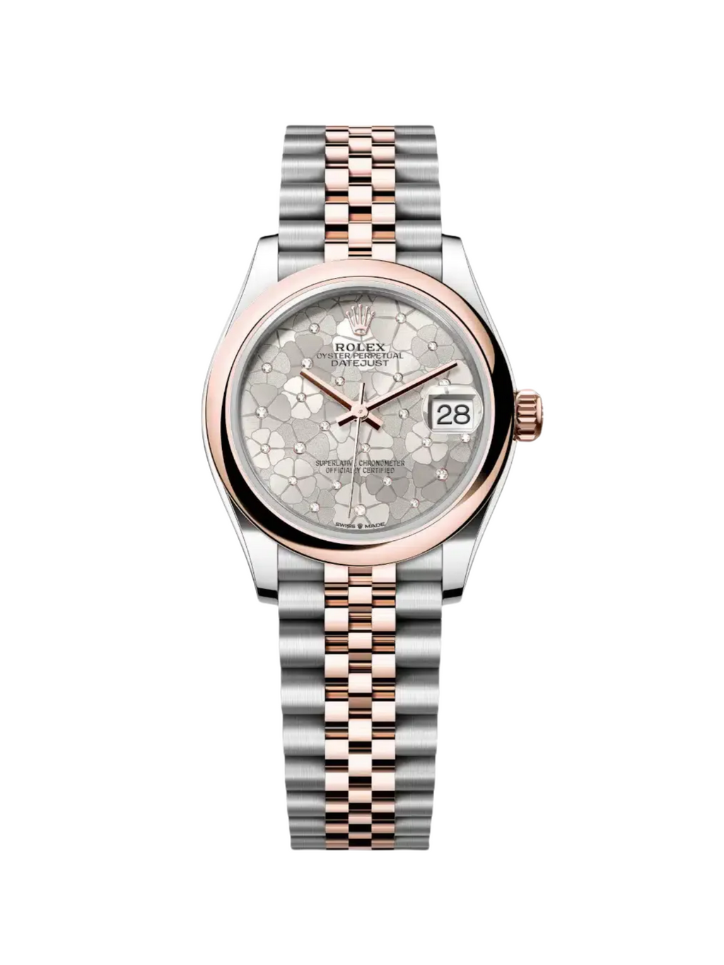 【1:1 Super Clone】 Datejust m278241-0031/0032 31mm  Silver Floral Motif Dial Oyster Bracelet Watch