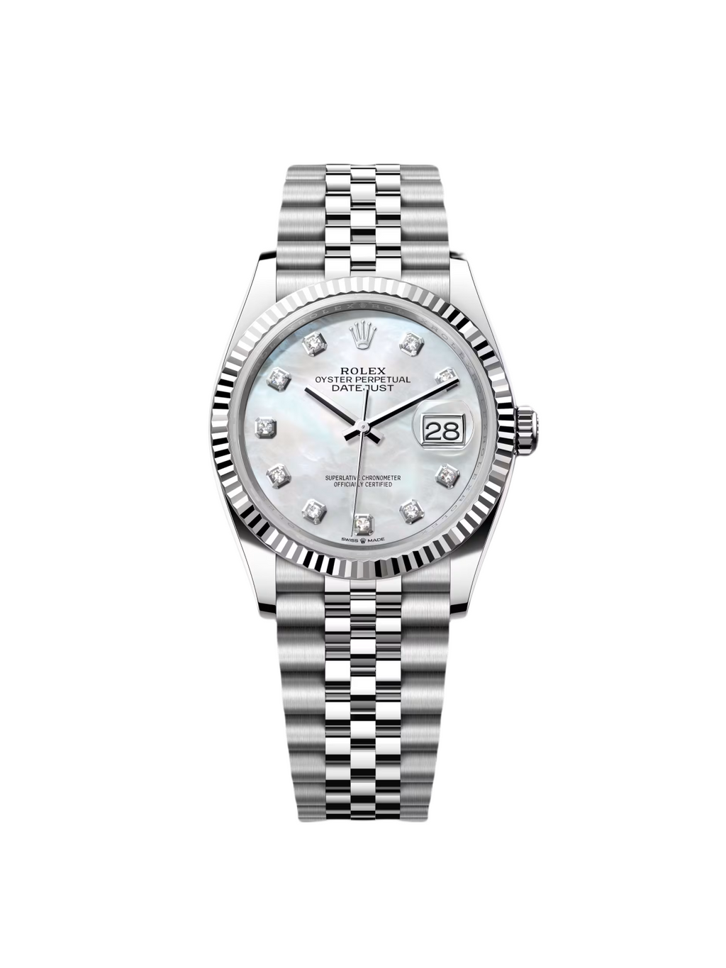 【1:1 Super Clone】  Datejust 36mm 126234 Mother of Pearl Diamond Dial Oyster Stainless Steel