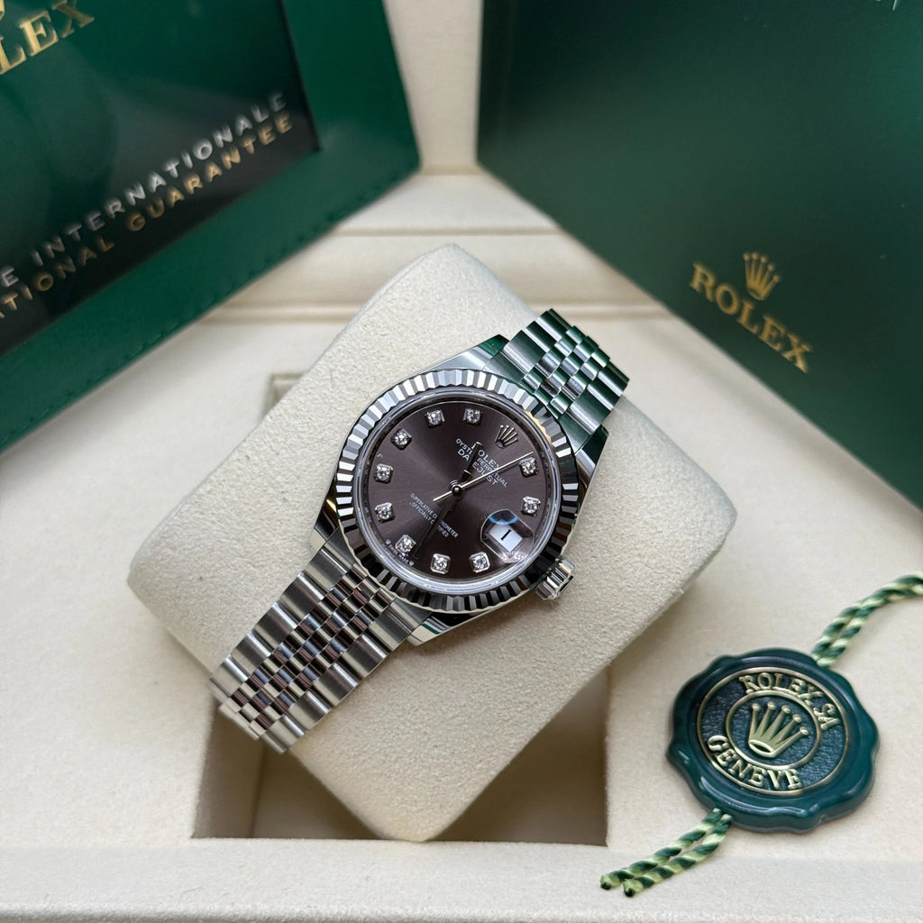 【1:1 Super Clone】 Lady-Datejust 28mm 279174 Dark Grey Diamond Dial Oyster Bracelet