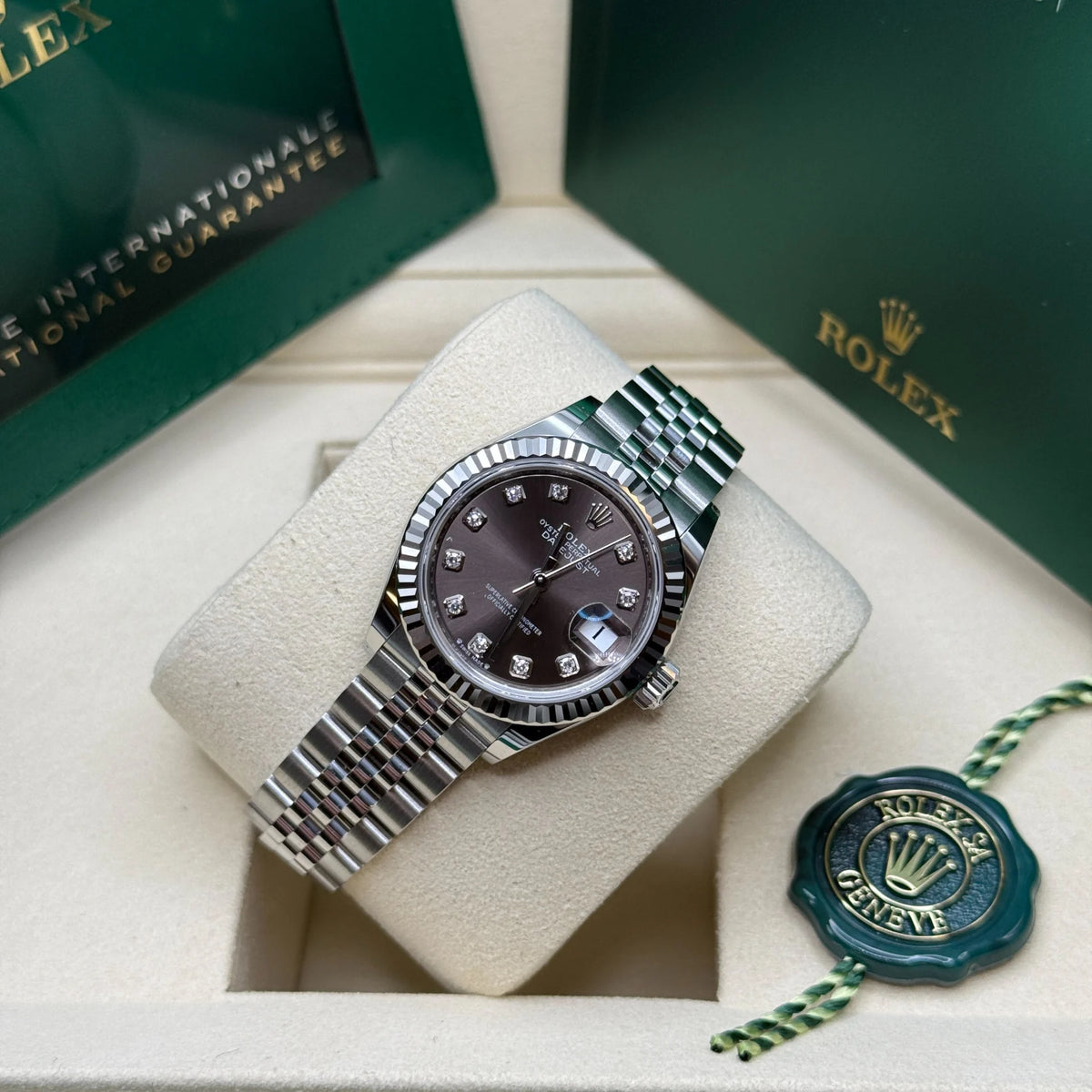【1:1 Super Clone】 Lady-Datejust 28mm 279174 Dark Grey Diamond Dial Oyster Bracelet