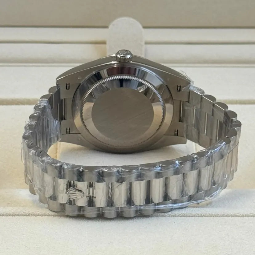 【1:1 Super Clone】  Day-Date "President" 40mm Platinum Meteorite Diamond Baguette Dial - 228236