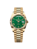 【1:1 Super Clone】 Day-Date "President" 40mm Yellow Gold Green Roman "Money" Dial - 228238