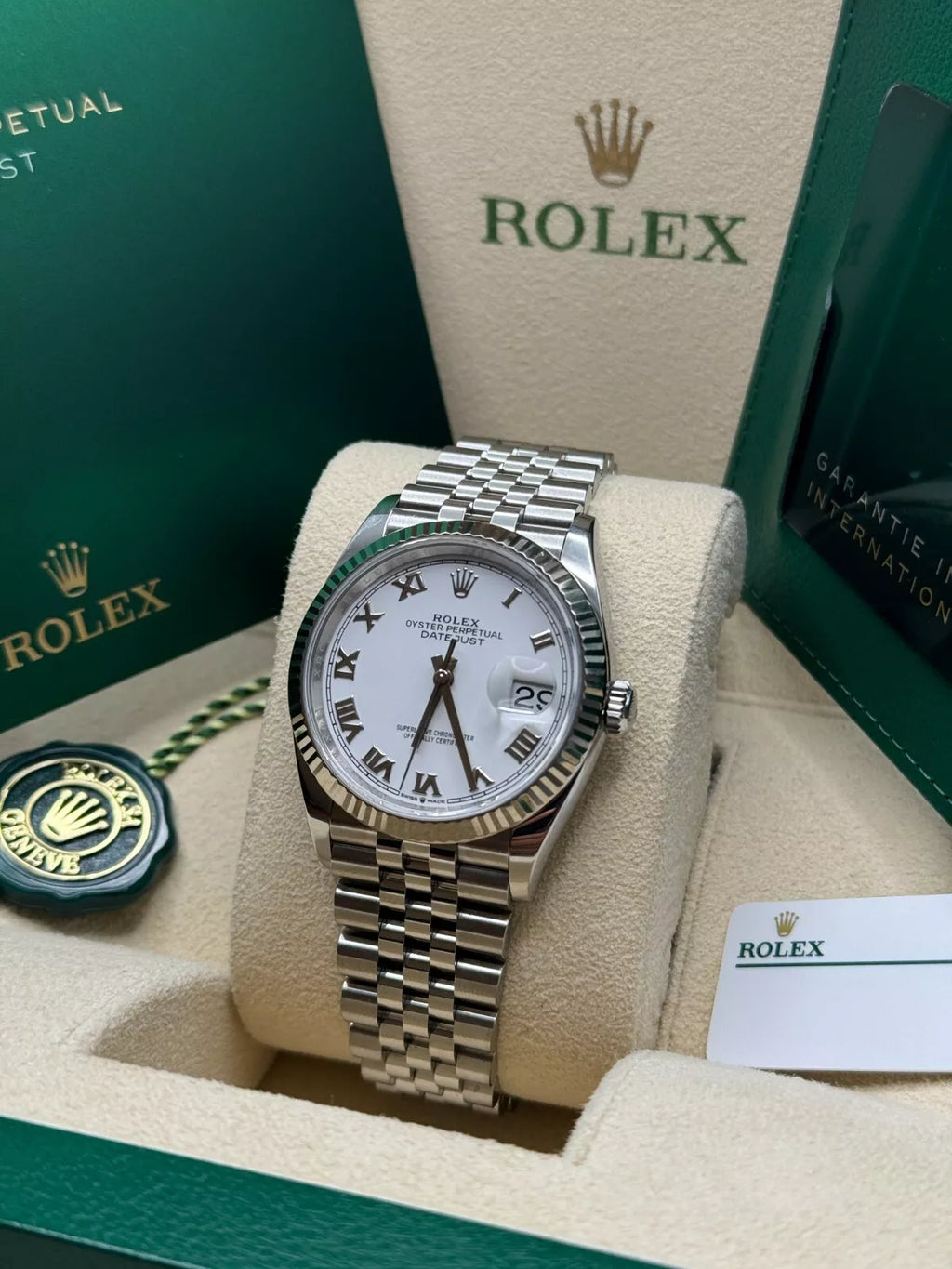 【1:1 Super Clone】  Datejust 41mm 126334 White Roman Oyster Stainless Steel Mens Watch