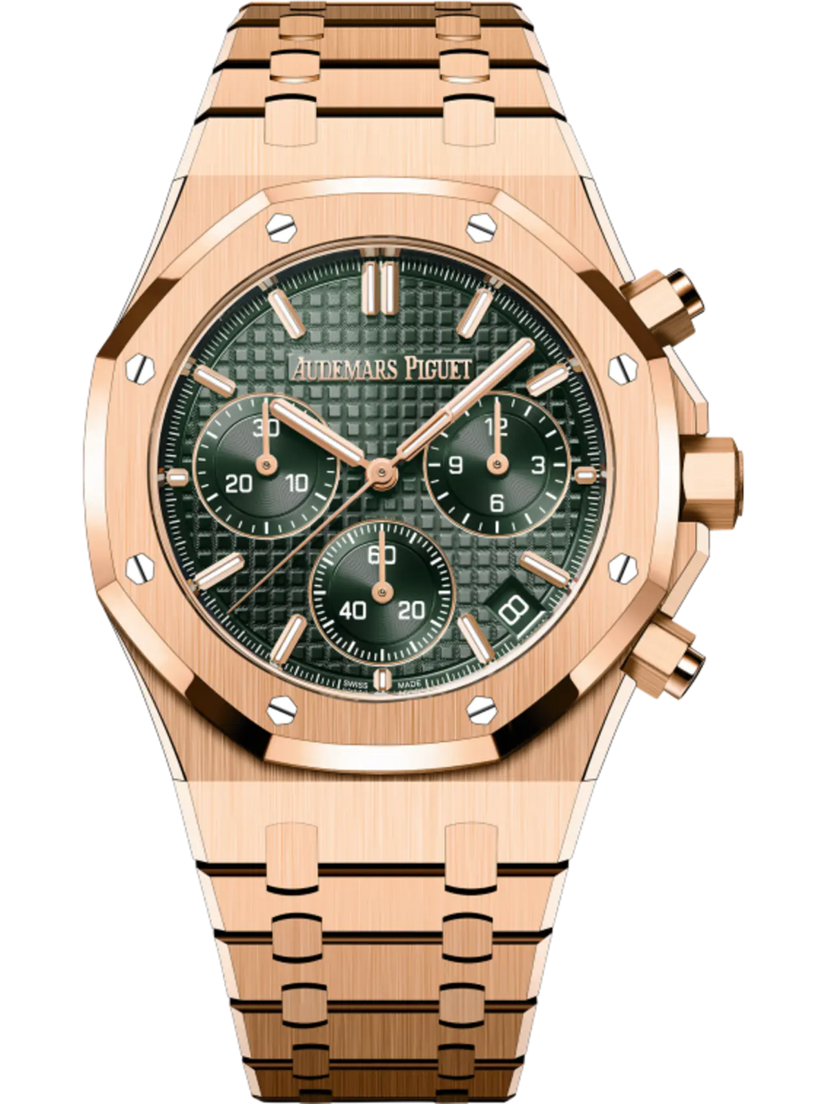 【1:1 Super Clone】A&P ROYAL OAK Pink Gold Khaki Green Dial CHRONOGRAPH 41mm