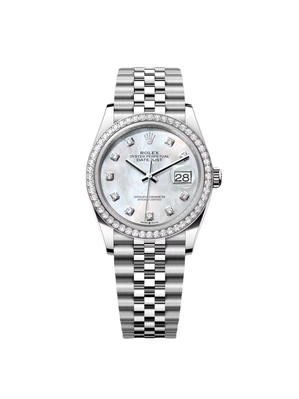 【1:1 Super Clone】  Datejust 36mm 126284 Mother-of-Pearl Dial Oyster Bracelet