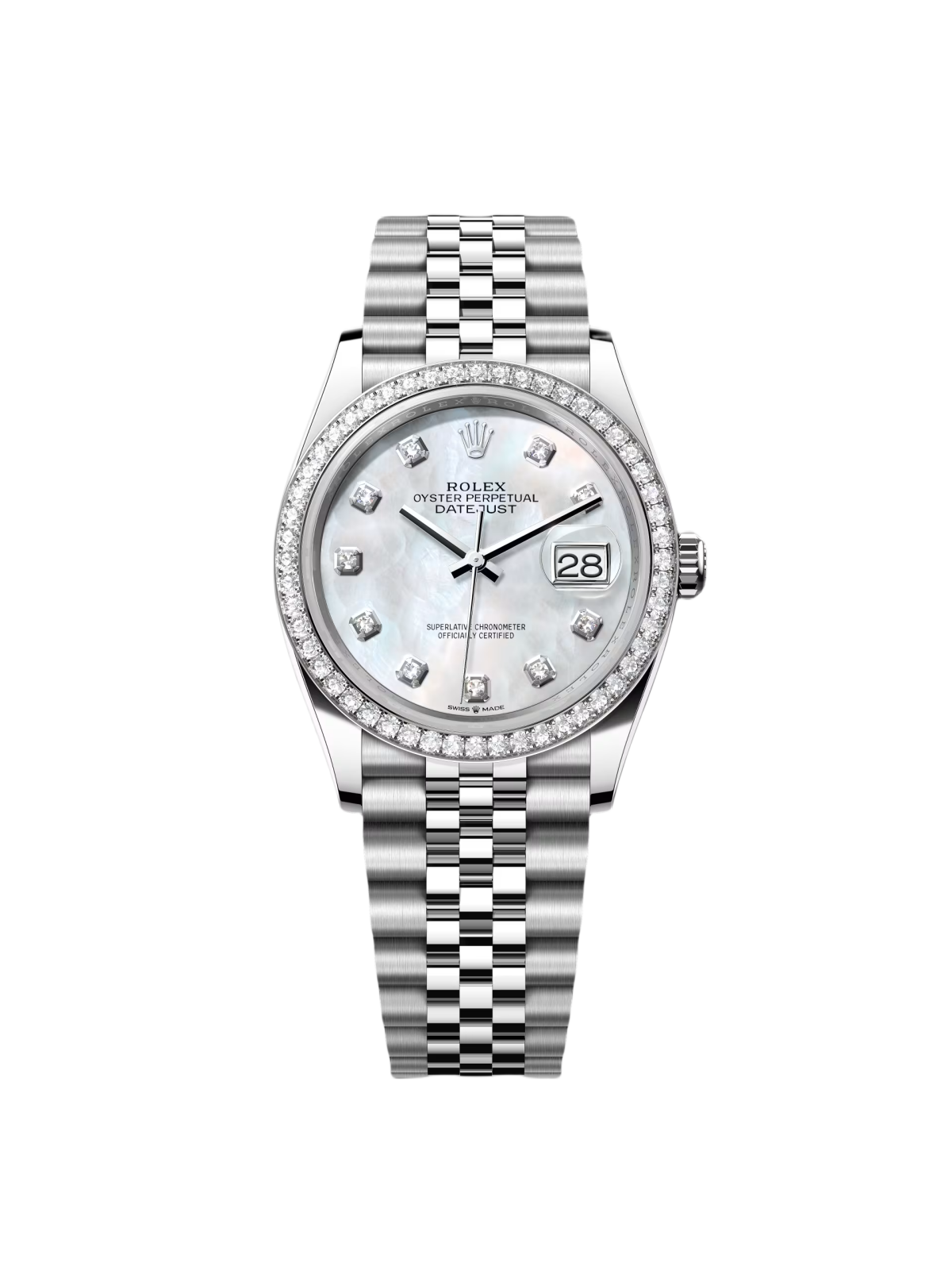 【1:1 Super Clone】  Datejust 36mm 126284 Mother-of-Pearl Dial Oyster Bracelet