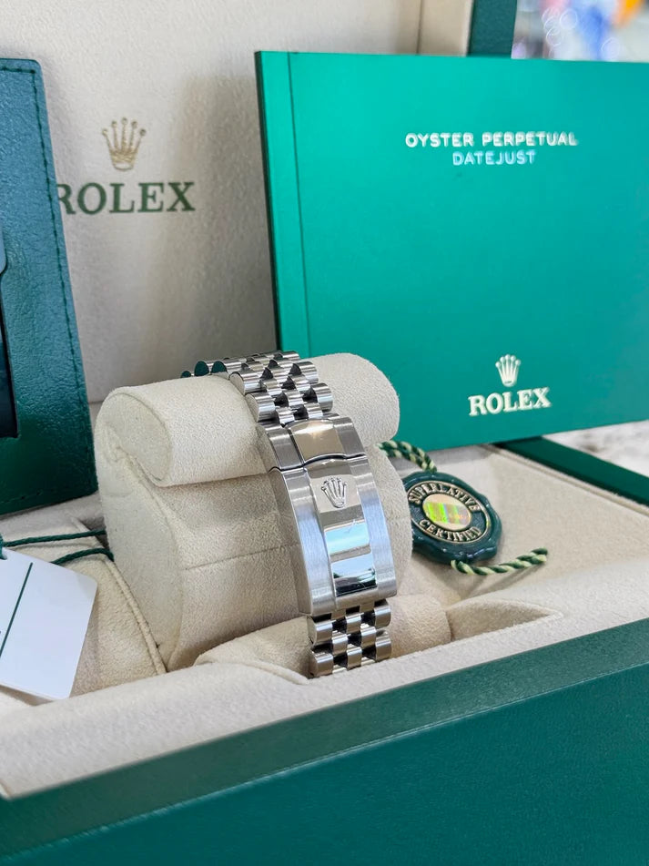 【1:1 Super Clone】  Datejust 36mm 126234 Olive Green Palm Motif Dial Jubilee Stainless Steel Watch