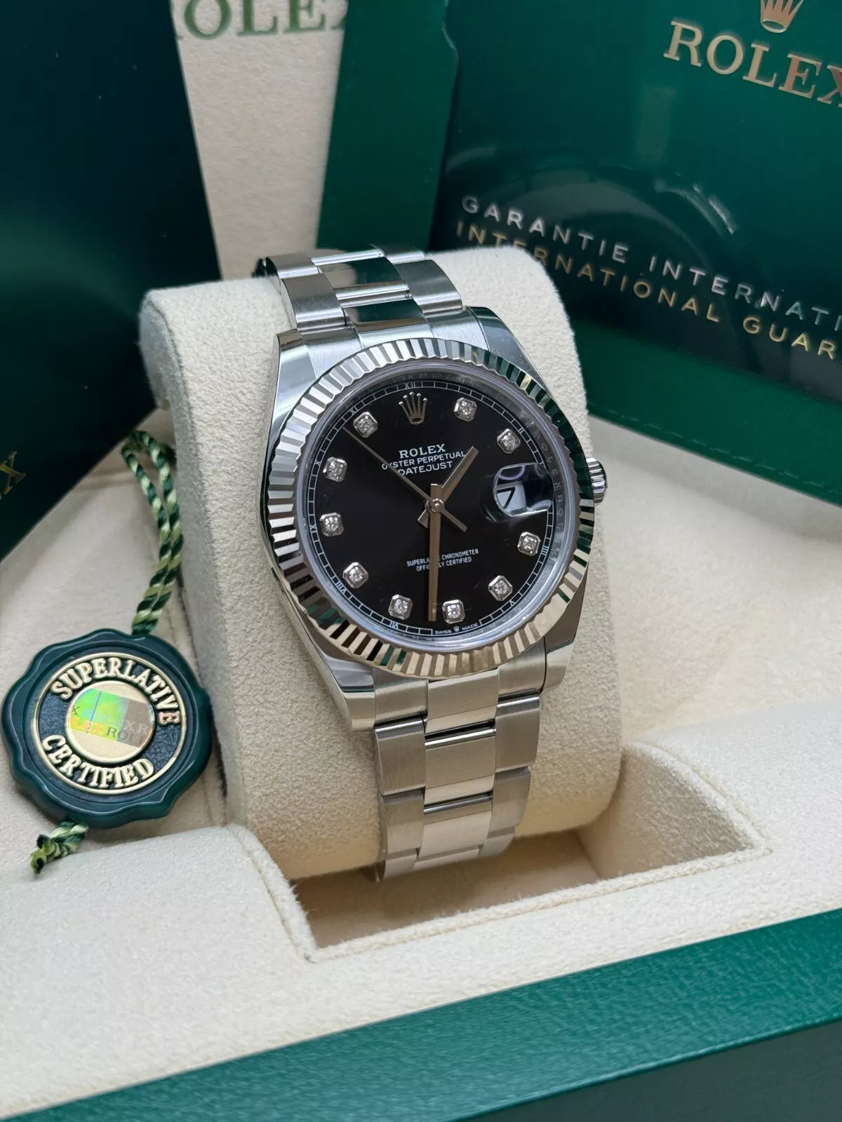 【1:1 Super Clone】  Datejust 41mm 126334 Black Diamond Oyster Stainless Steel Mens Watch