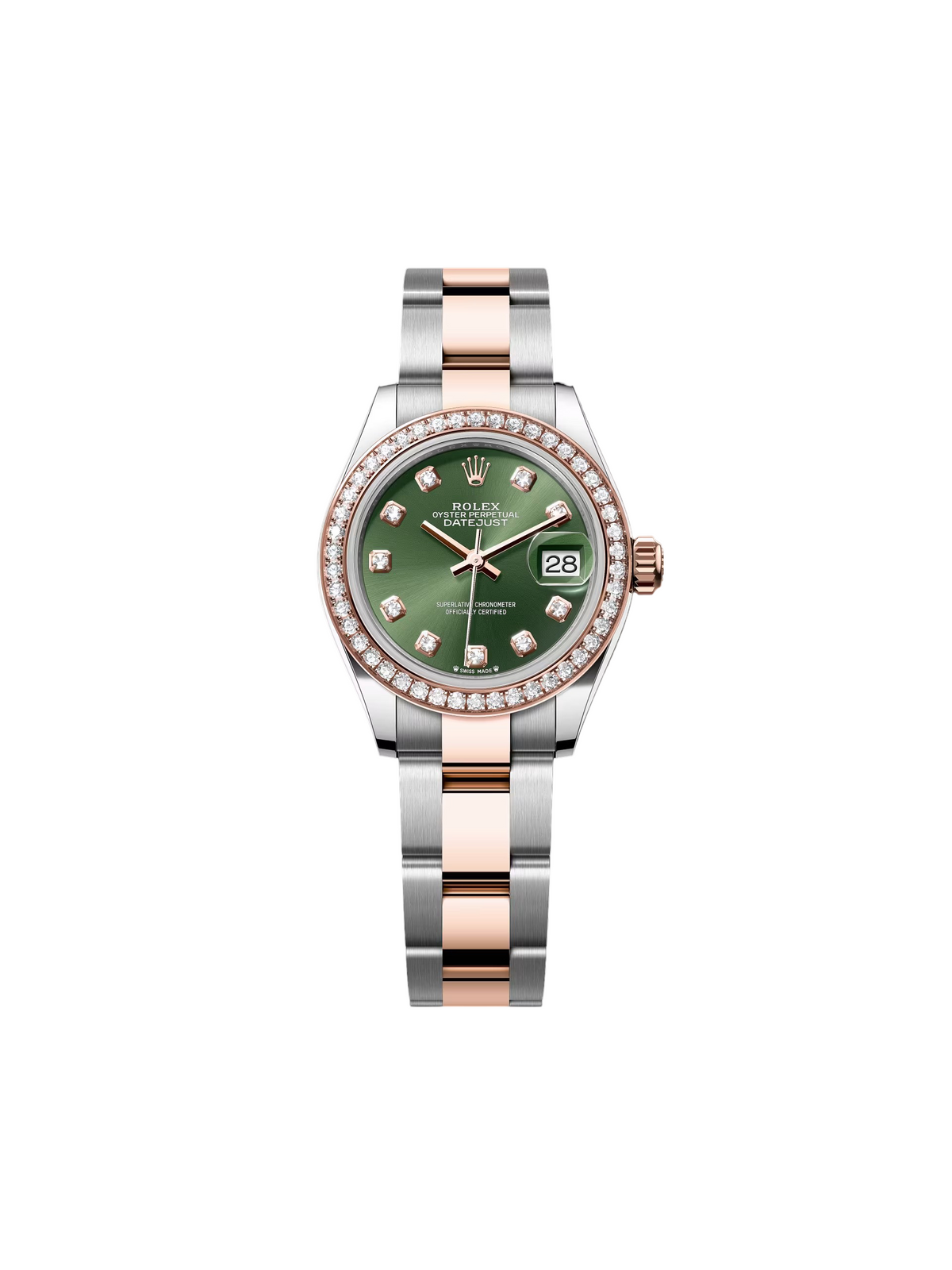 【1:1 Super Clone】 Lady-Datejust 28mm 279381RBR Green Diamond Dial Oyster Bracelet