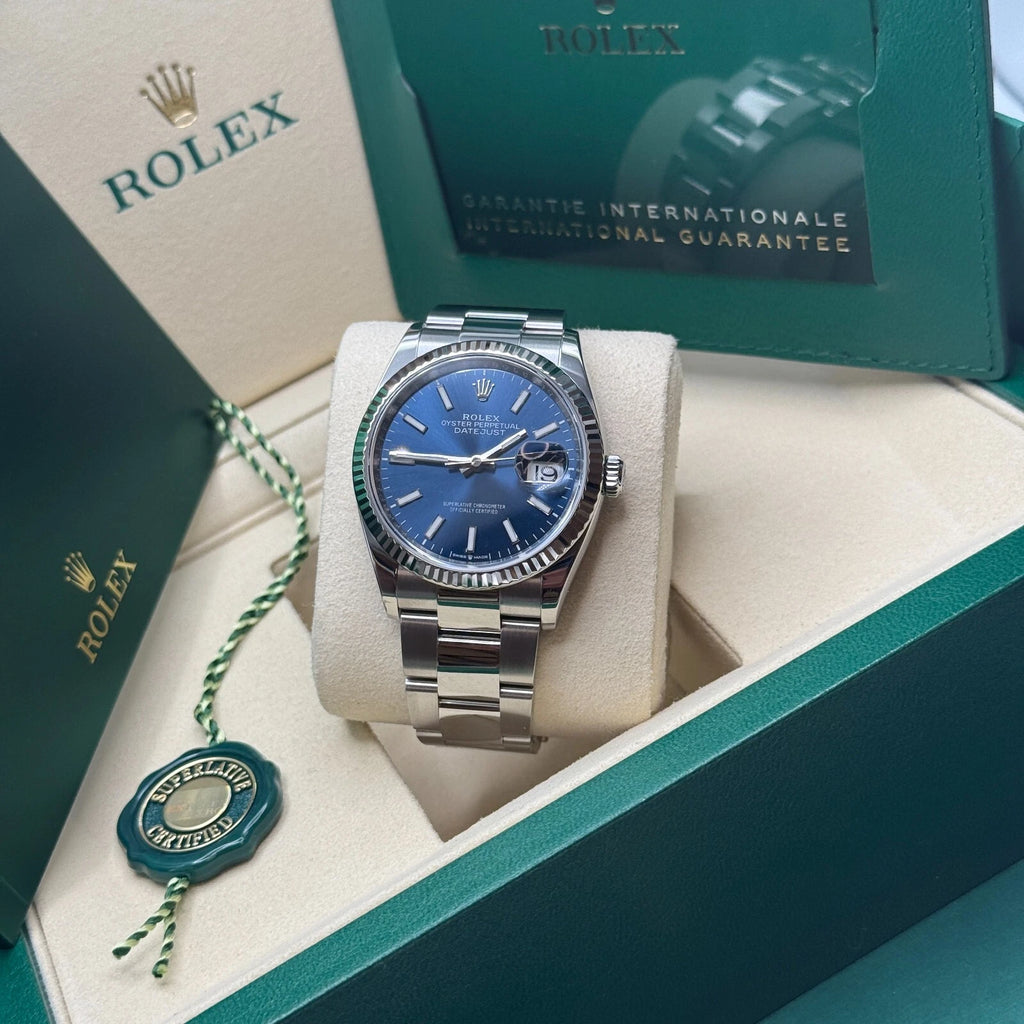 【1:1 Super Clone】  Datejust 36mm 126234 Blue Index Dial 36mm Oyster Stainless Steel