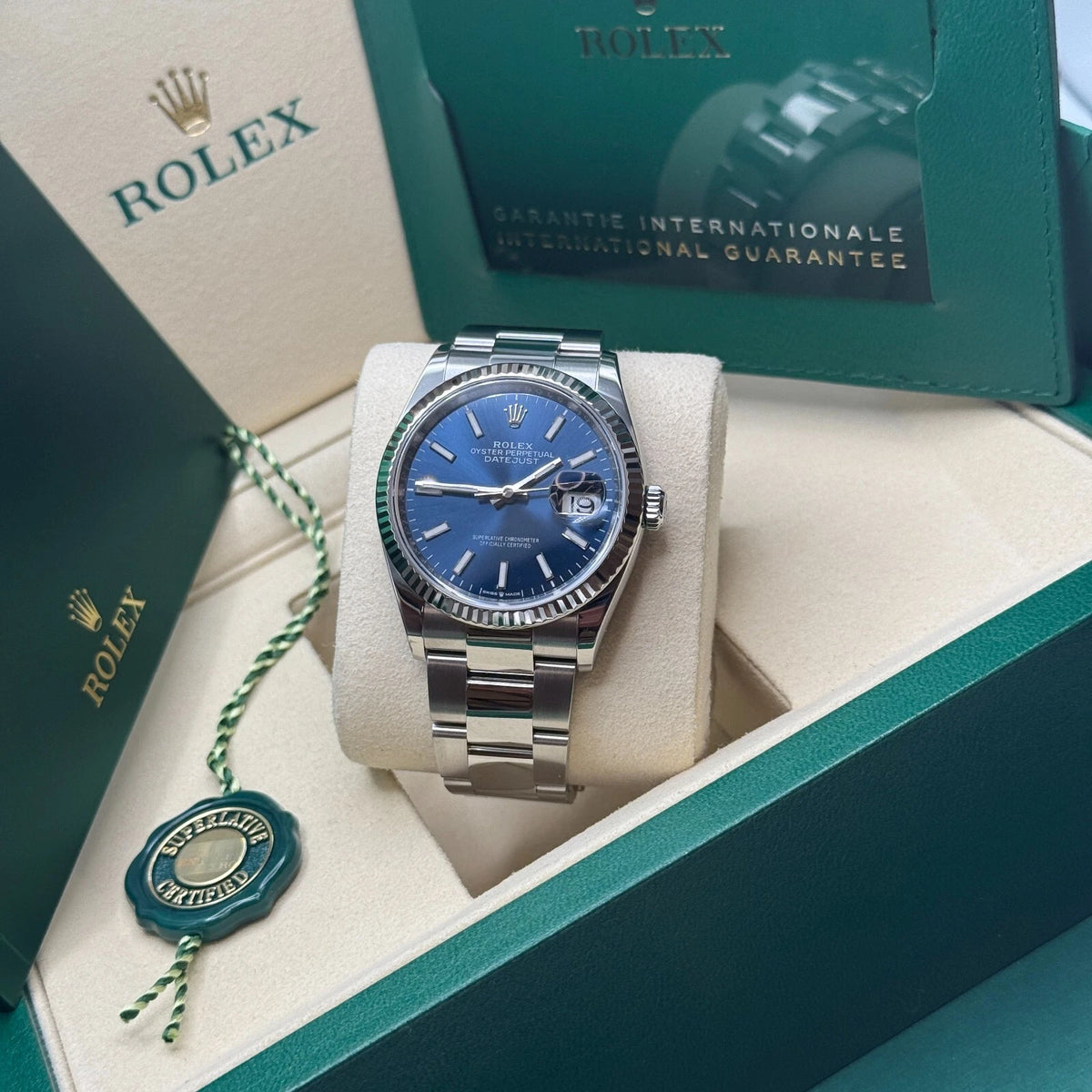 【1:1 Super Clone】  Datejust 36mm 126234 Blue Index Dial 36mm Oyster Stainless Steel