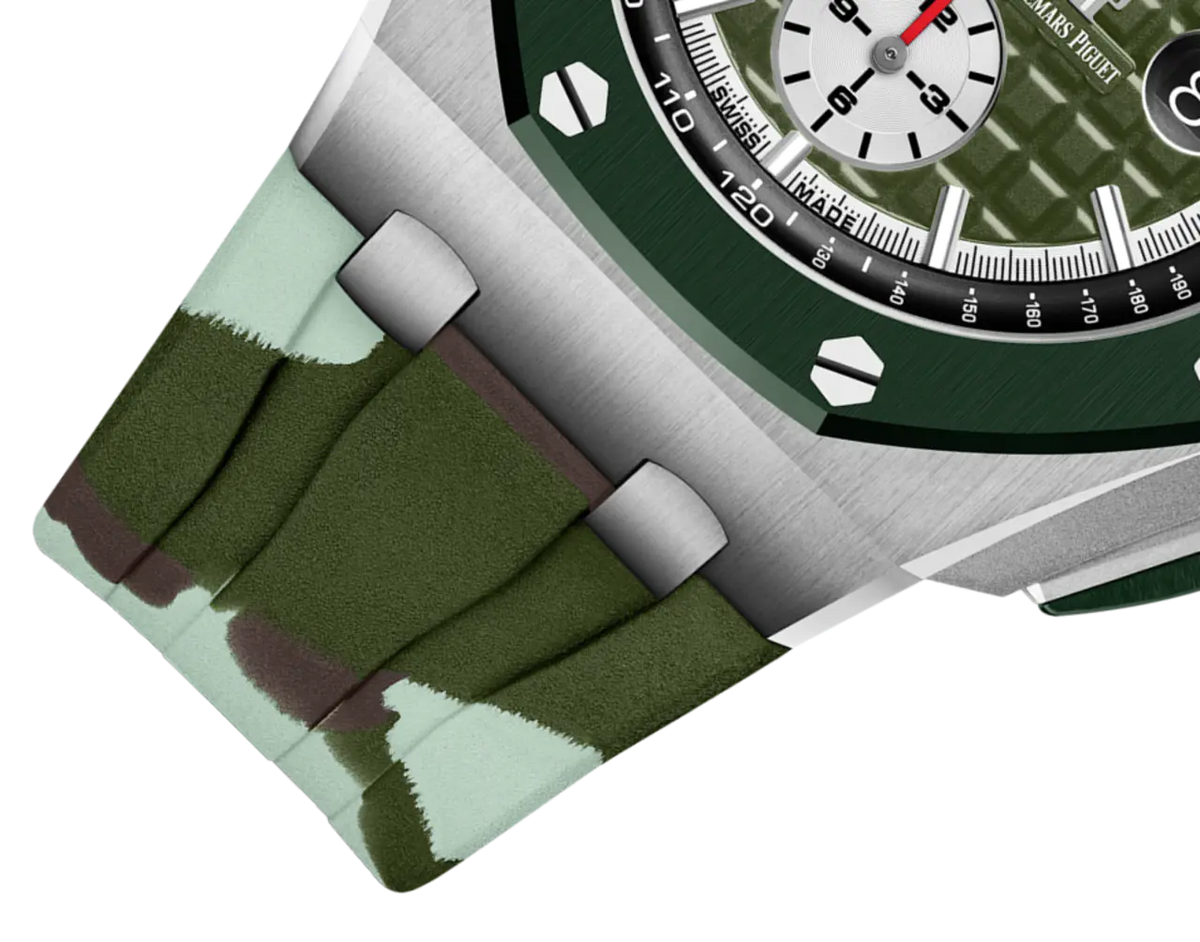 【1:1 Super Clone】A&P OFFSHORE Khaki Green Camouflage Dial CHRONOGRAPH 44mm