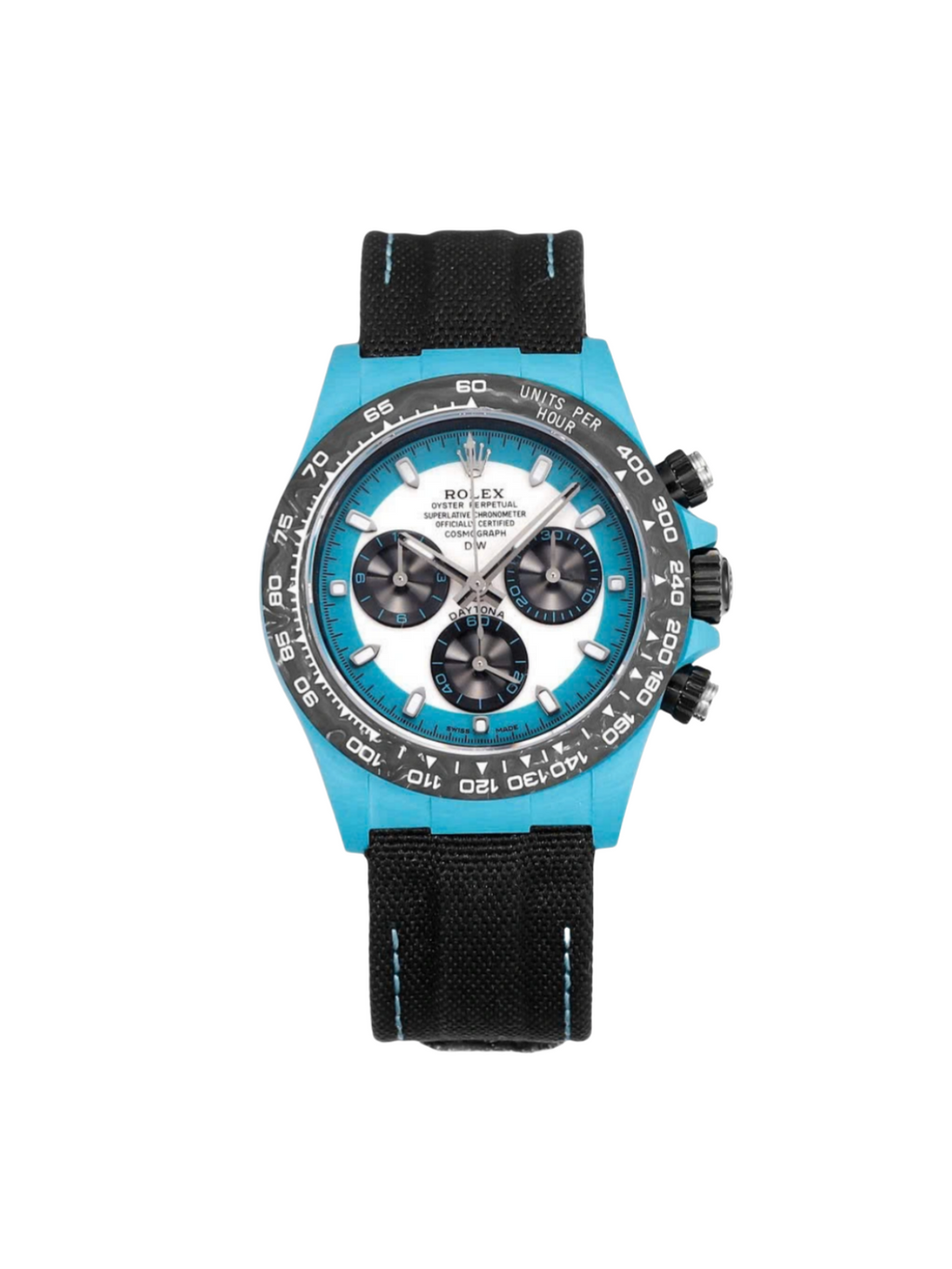 【1:1 Super Clone】Rolex Cosmograph Daytona DIW Carbon Tifany “CELESTE INVERT” 40mm Replica 1:1 – Top Quality Version