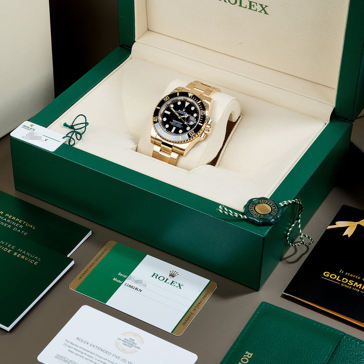 🔥Hot Sale🔥【1:1 Super Clone】Rolex Perpetual Submariner Date 41mm Blue Dial Yellow Gold 126618LB