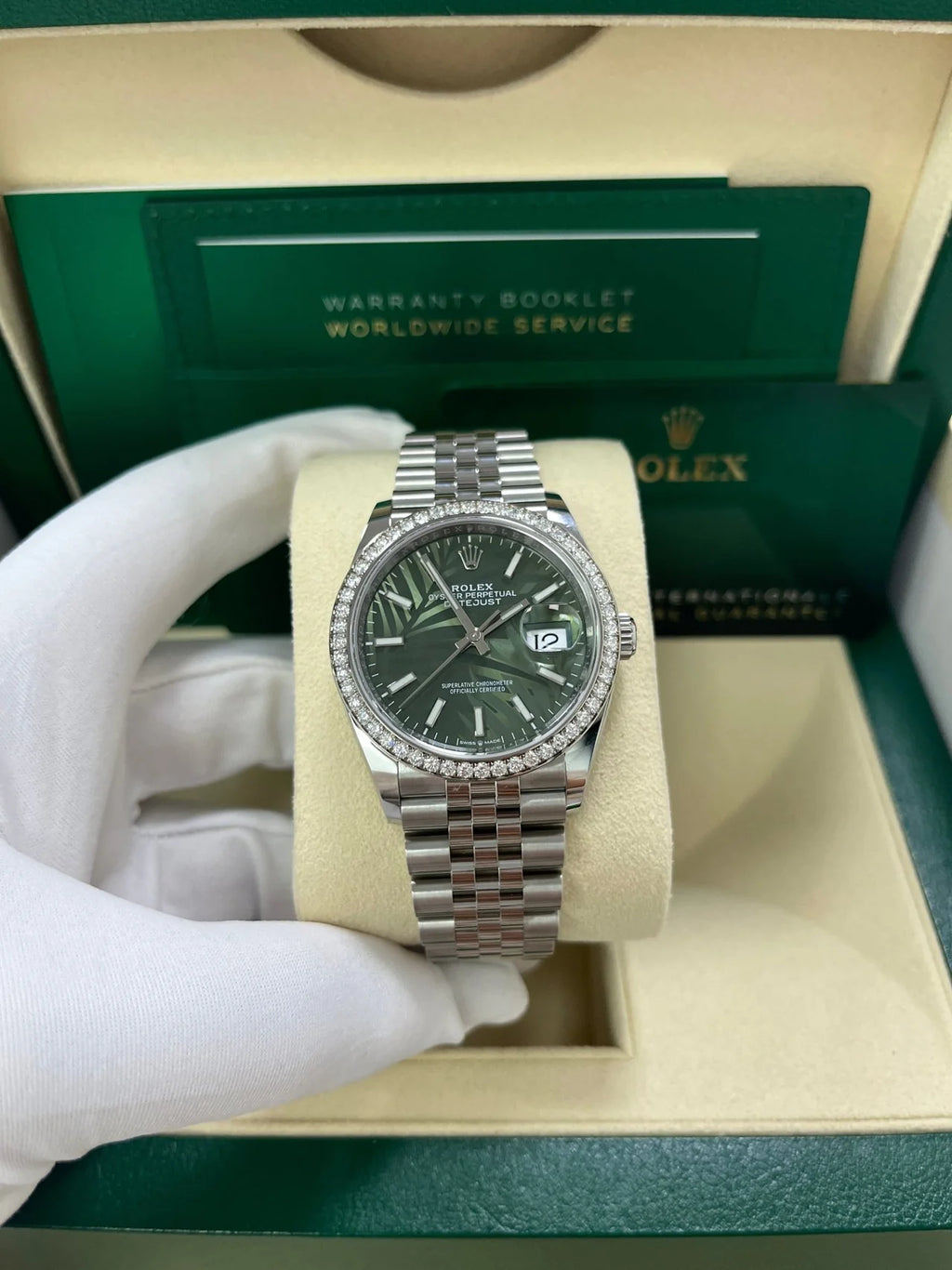 【1:1 Super Clone】  Datejust 36mm 126284 Olive Green Dial Jubilee Bracelet