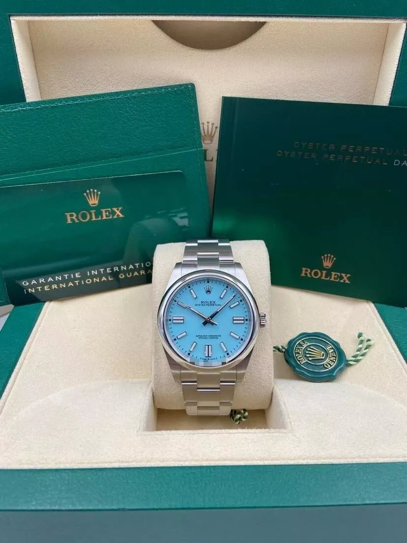 【1:1 Super Clone】 124300 Oyster Perpetual 41mm Oyster Perpetual Turquoise Index Dial