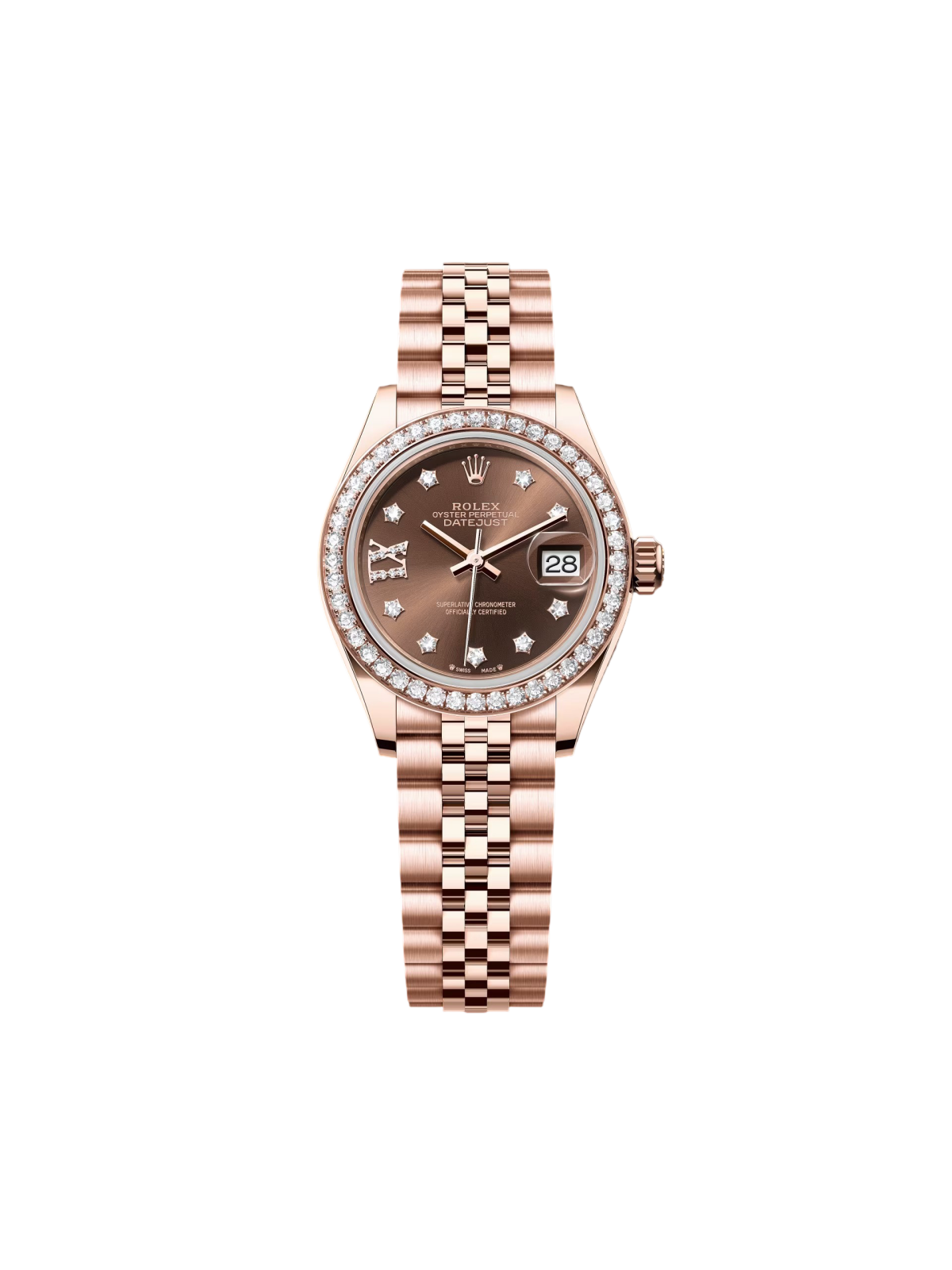 【1:1 Super Clone】  Lady-Datejust 28mm 279135RBR Chocolate Diamond Dial Jubilee Bracelet