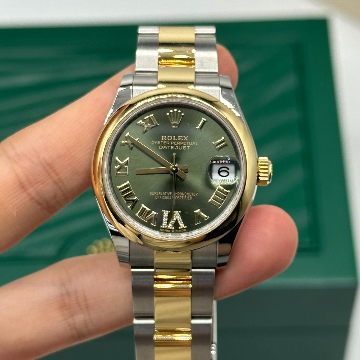 【1:1 Super Clone】 Datejust m278243-0015/0016 31mm Olive Green Dial Yellow Rolesor Oyster Watch