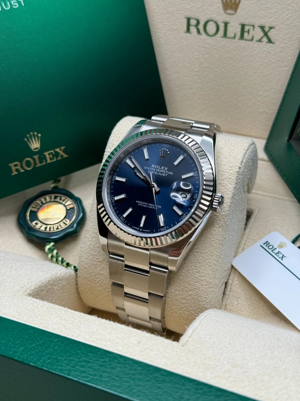 【1:1 Super Clone】  Datejust 41mm 126334 Blue Index Oyster Stainless Steel Men’s Watch