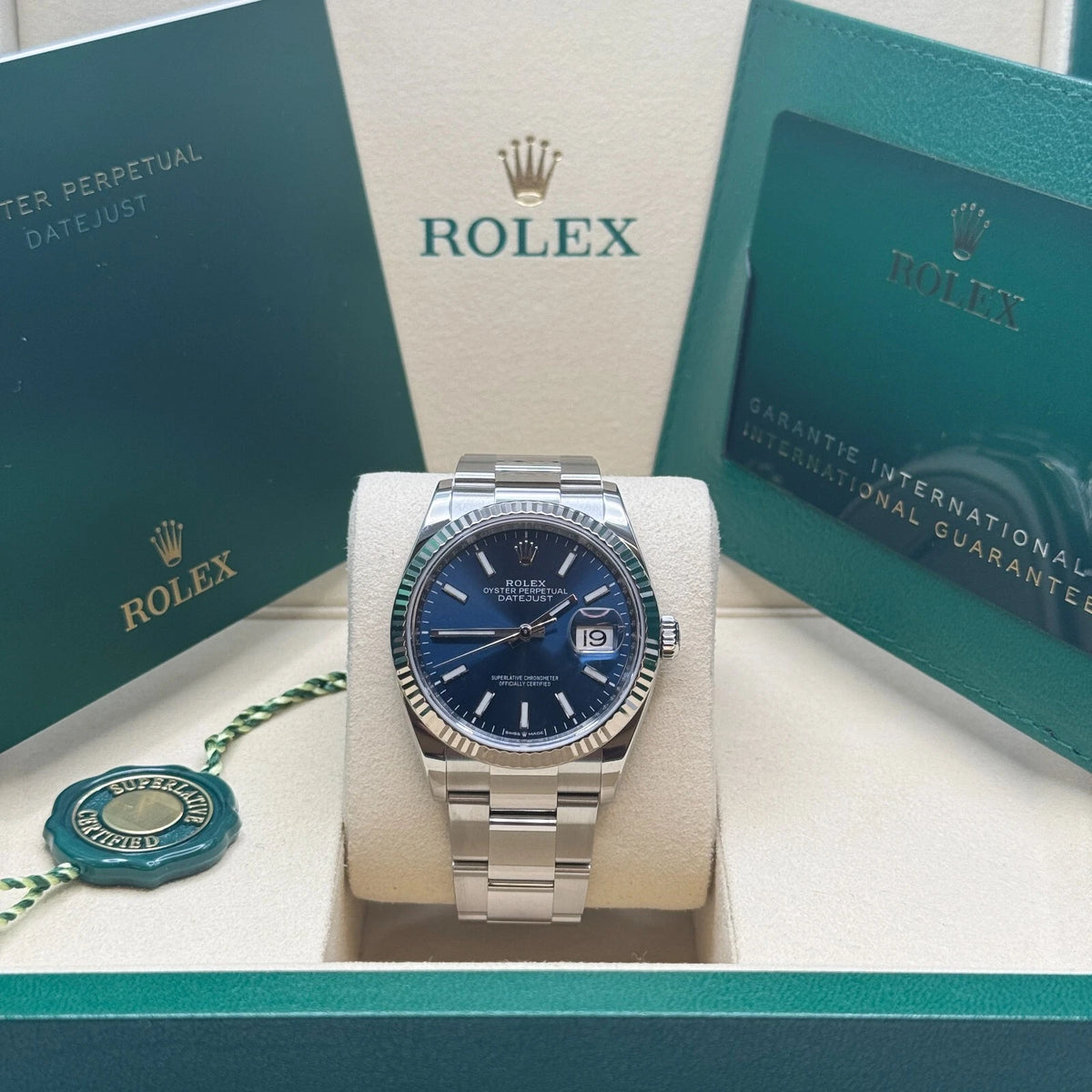 【1:1 Super Clone】  Datejust 36mm 126234 Blue Index Dial 36mm Oyster Stainless Steel