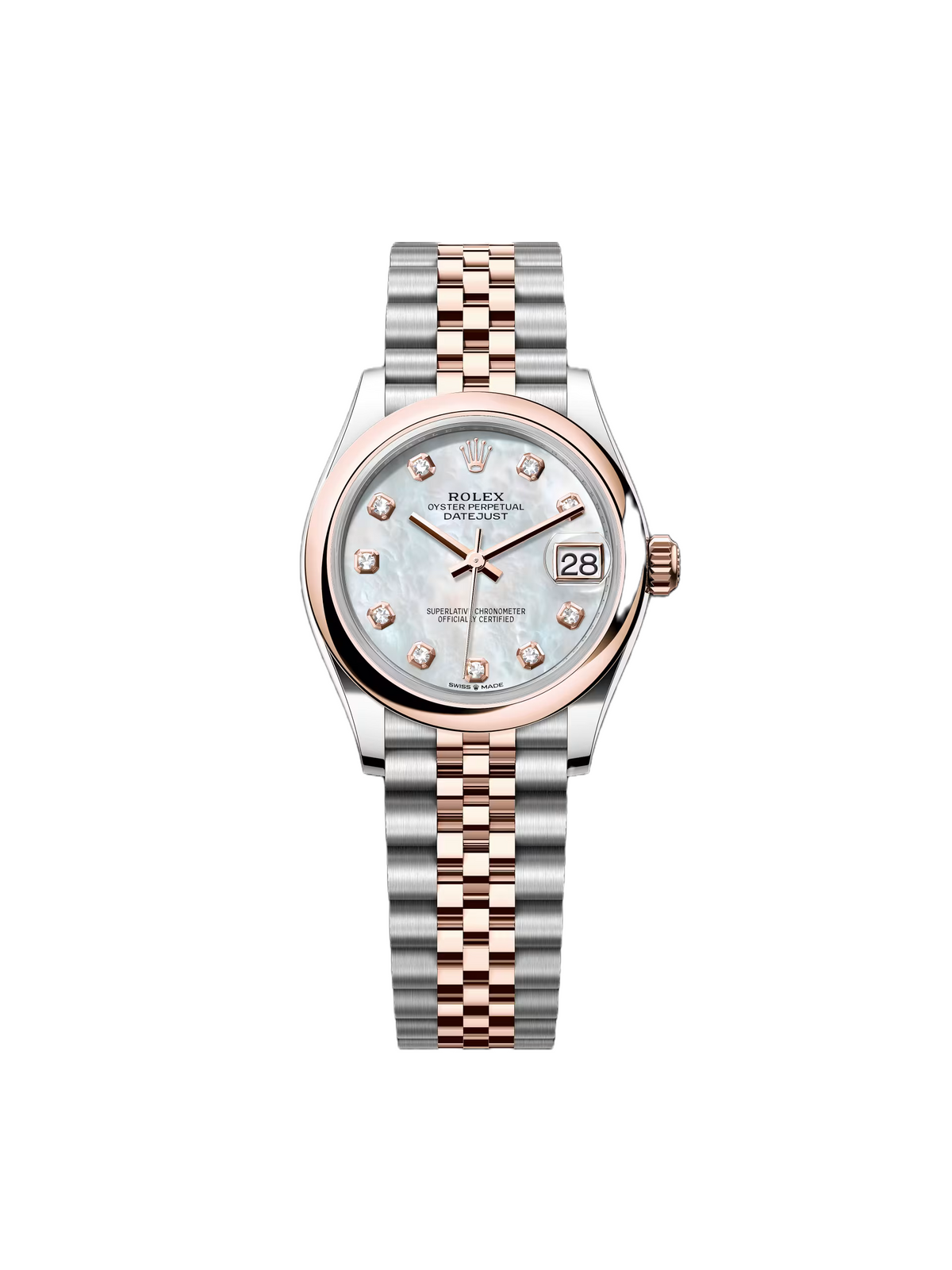 【1:1 Super Clone】 Datejust m278241-0025/0026 White Mother-of-Pearl 31mm Dial Oyster Bracelet Watch