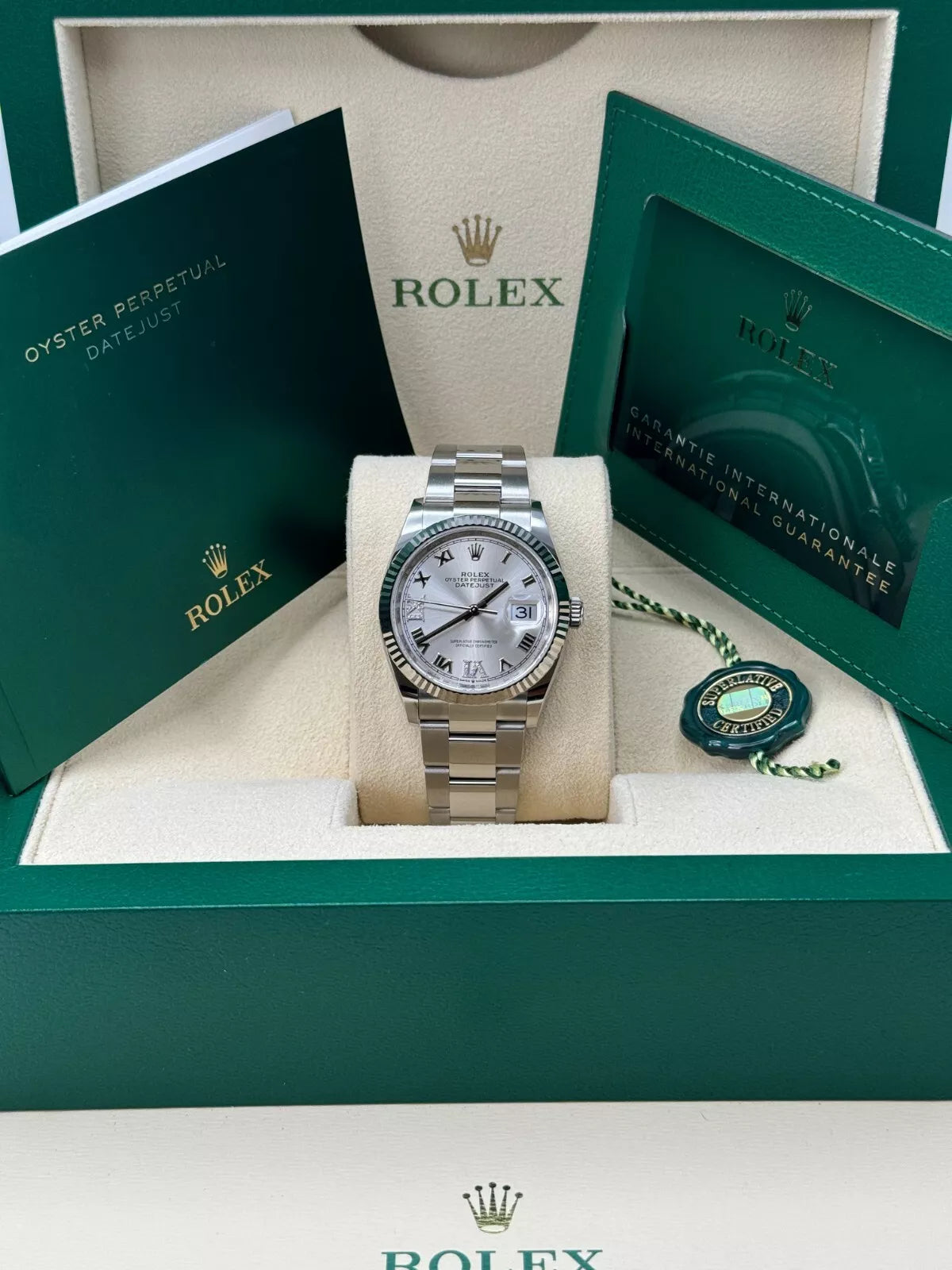 【1:1 Super Clone】  Datejust 36mm 126234 White Roman Dial Oyster Stainless Steel Mens