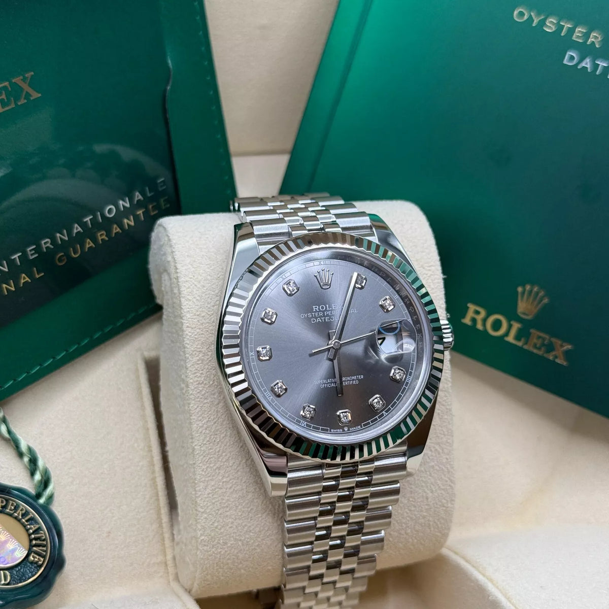 【1:1 Super Clone】  Datejust 41mm 126334 Slate Diamond Jubilee Stainless Steel
