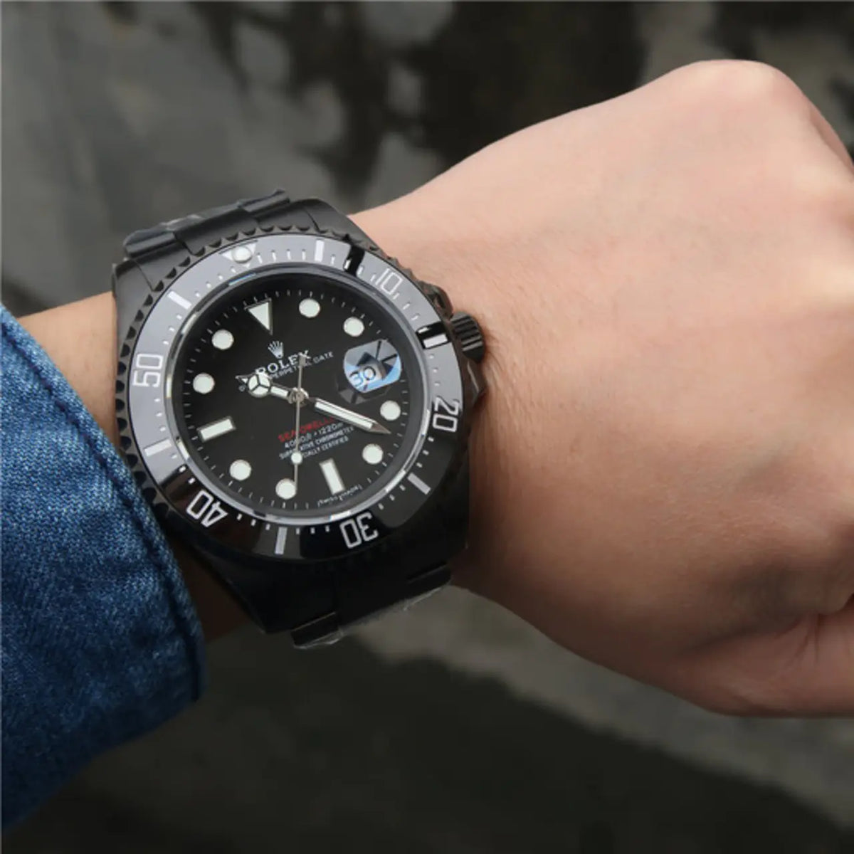 【1:1 Super Clone】 Sea-Dweller Full Black Multiple Dial Color Options 43mm