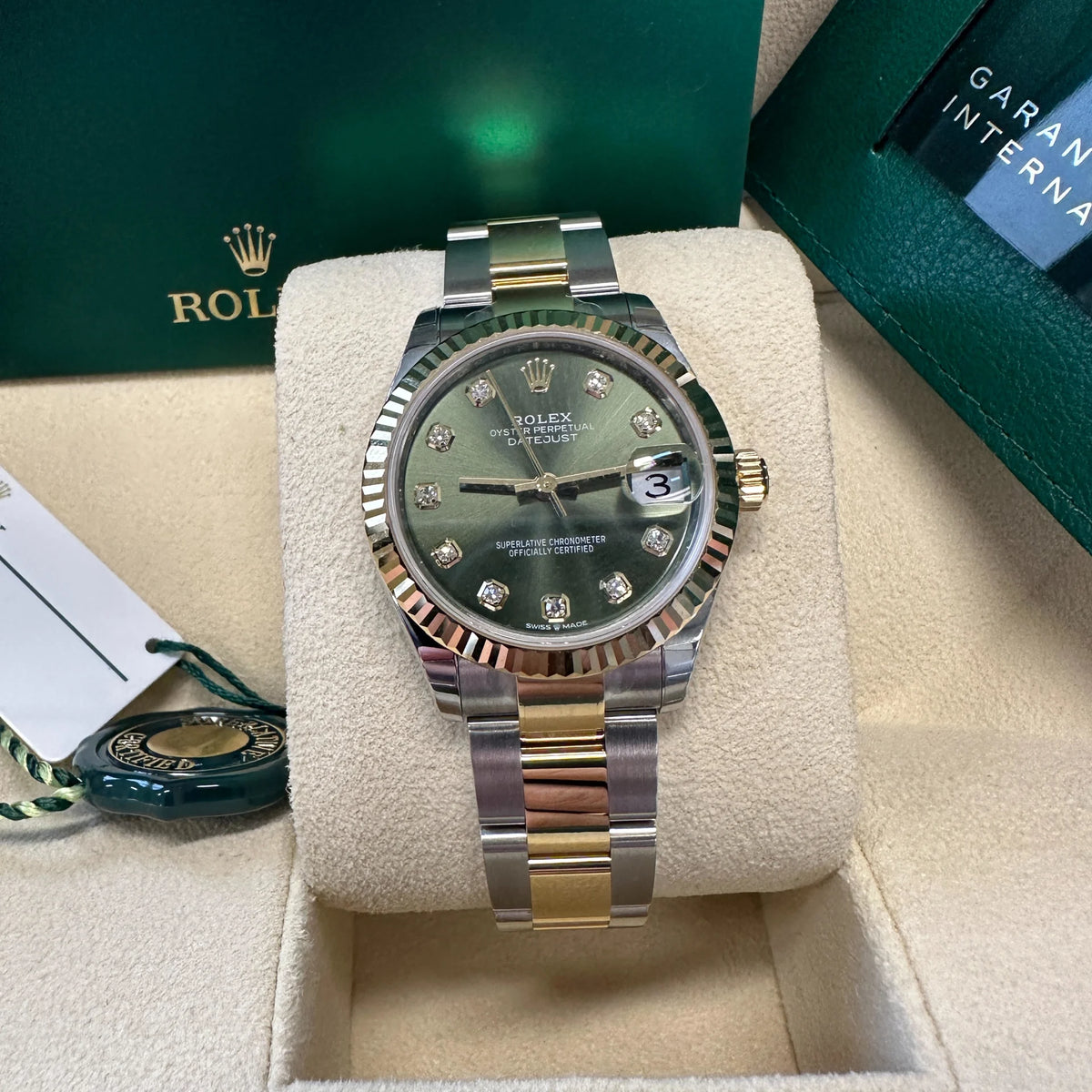 【1:1 Super Clone】 Datejust m278273-0029/0030 31mm Olive Green Dial Stainless Steel and Yellow Gold Oyster Watch