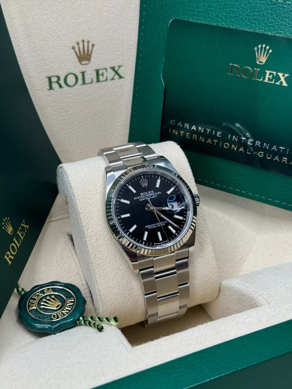 【1:1 Super Clone】   Datejust 36mm 126234 Black Index Jubilee Stainless Steel Mens Watch