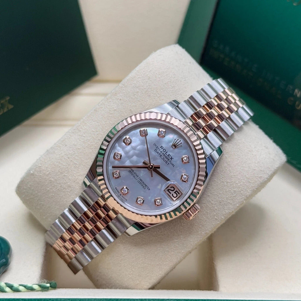 【1:1 Super Clone】 Lady-Datejust 28mm 279171 White Mother Of Pearl Diamond Oyster Stainless Steel and Rose Gold